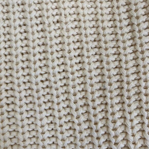 Industry Sz S Chunky Knit Cowl Neck Cap Sleeve Sweater Vest in Cream 100% Cotton - Picture 15 of 16